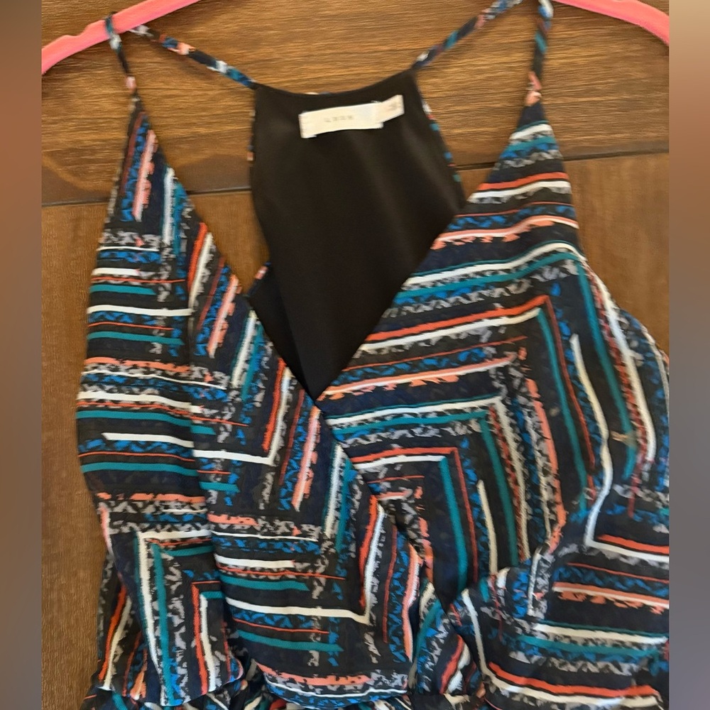 Lush Colorful Geometric Strappy Dress